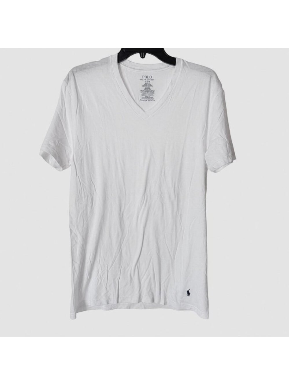 Polo Ralph Lauren Men Pullover White Classic‎ Fit V-Neck T-Shirt Size M